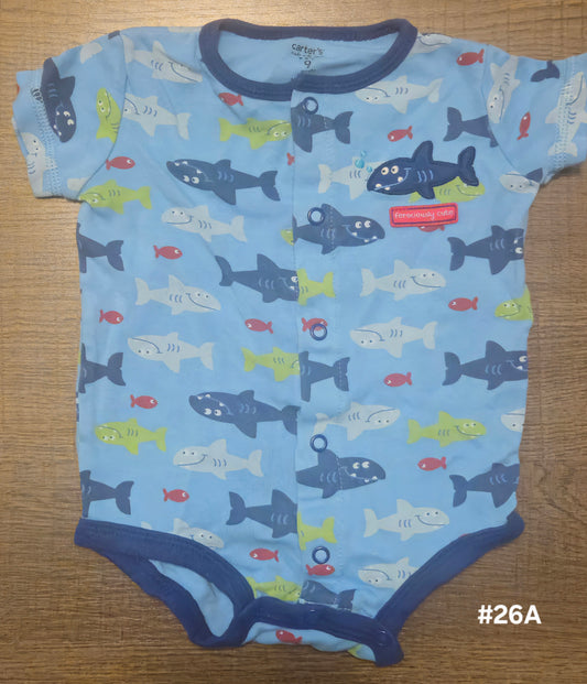 Blue Onesie With Sharks On It