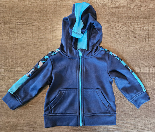 Blue Athletic Zip-Up Up Sweat Shirt