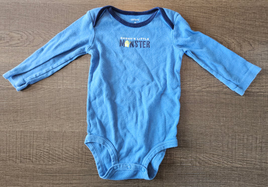 Blue Sleeper That Says "Daddy's Little Monster"